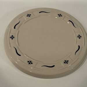 Longaberger Pottery Trivet Beige Blue Floral Swirls Made USA‎